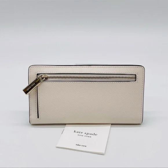 Kate Spade Slim Bifold Wallet Pearl White - Picture 6 of 7